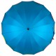 Жіноча парасолька-тростина напівавтомат на 16 спиць від Susino з різнокольоровими краями, бірюзова, Sys 031087-3