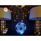 3D ночник "Футбольный мяч" (УВЕЛИЧЕННОЕ ИЗОБРАЖЕНИЕ) + пульт ДУ + сетевой адаптер + батарейки (3ААА)  3DTOYSLA