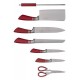 Набір кухонних ножів Edenberg EB-907 8 предметів червоний