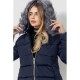 Куртка жіноча з хутром, колір темно-синій, 235R8804