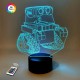 3D ночник "ВАЛЛ-И" (УВЕЛИЧЕННОЕ ИЗОБРАЖЕНИЕ) + пульт ДУ + сетевой адаптер + батарейки (3ААА)  3DTOYSLAMP