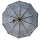 Жіноча парасолька напівавтомат із принтом квітів на 10 спиць, темно-синя, 0401-1