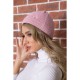 Женская шапка розового цвета, со стразами, 167R7787