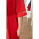 Изысканный шелковый халат в больших размерах Хк1092 Красный