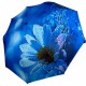 Жіноча парасолька напівавтомат на 9 спиць із квітковим принтом від Frei Regen, синя ручка, 09085-1