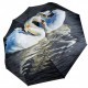 Жіноча парасолька-автомат у подарунковому пакуванні з хусткою, екзотичний принт із лебедями від Rain Flower, 01010-6