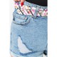 Джинсові шорти жіночі з ременем, колір блакитний, 214R9885