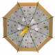 Дитяча прозора парасолька-тростина напівавтомат у кольоровий горошок від Rain Proof, з жовтою ручкою, 0259-2