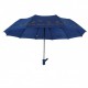 Жіноча парасолька напівавтомат Bellissimo із золотистим візерунком на куполі на 10 спиць, синя, 018308-10
