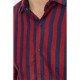 Сорочка чоловіча в смужку байкова, колір бордово-синій, 214R61- 95