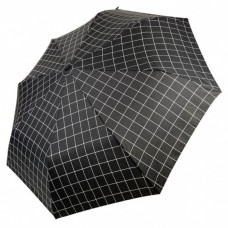 Жіноча парасолька напівавтомат Toprain на 8 спиць у клітинку, чорна, 02023-6
