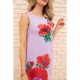 Коротка сукня з льону, з квітами Маки, колір Бузковий, 1