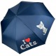 Дитяча складана парасолька для дівчаток і хлопчиків на 8 спиць "I♥Cats" з кішками від Toprain, темно-синя 02089-4