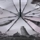 Жіноча парасолька напівавтомат бордова з візерунком зсередини і тефлоновим просоченням Toprain 0480-4