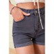 Жіночі джинсові шорти, сірого кольору, 164R700- 285