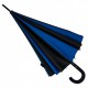 Жіноча парасолька-тростина на 16 спиць із контрастними секторами, напівавтомат від фірми Toprain, синя, 0616-2