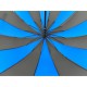 Жіноча парасолька-тростина на 16 спиць із контрастними секторами, напівавтомат від фірми Toprain, синя, 0616-2