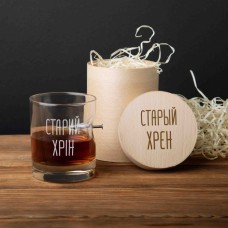 Склянка з цвяхом "Старый хрен", російська, Тубус зі шпону