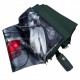 Жіноча парасолька напівавтомат від Toprain на 9 спиць антивітер з декоративною вставкою, зелена, 0465-4