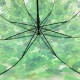 Прозора парасолька-тростина з куполом грибком і кленовим листям, Paolo Rossi, зелена, 03468-1