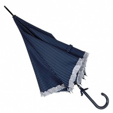 Зонт-трость с рюшами в горошек, полуавтомат на 8 спиц от Swifts, темно-синий SW03180-1