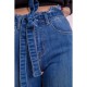 Жіночі джинси з поясом, синього кольору, 164R089