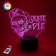 3D нічник "Skate or Die" + пульт дистанційного керування + мережевий адаптер + батареї