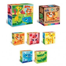 Кубики деревʼяні "Colourful Zoo" (4 шт)