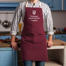 Фартух "Головний шеф-кухар України", burgundy, burgundy, українська