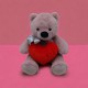 Мʼяка іграшка "Ведмедик з серцем", бузковий, 30 см