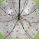 Дитяча прозора парасолька-тростина напівавтомат у кольоровий горошок від Rain Proof, із салатовою ручкою, 0259-3