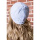 Однотонна жіноча шапка, блакитного кольору, 167R7792