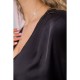 Сатиновое платье с V-образным вырезом, черного цвета, 115R046 3