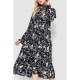 Платье свободного кроя с цветочным принтом, цвет черно-бежевый, 204R201