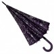 Жіноча парасолька-тростина на 16 спиць з абстрактним принтом, напівавтомат від фірми Toprain, фіолетова, 01541-5