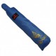 Жіноча парасолька напівавтомат Bellissimo із золотистим візерунком на куполі на 10 спиць, блакитна, 018308-2
