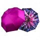 Жіноча парасолька напівавтомат з подвійною тканиною від Susino на 9 спиць, з принтом квітки всередині, фіолетова, Sys 0701-2