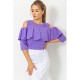 Блузка з відкритими плечима і воланом, колір Фіолетовий, 1