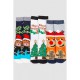 Комплект жіночих шкарпеток новорічних 3 пари, колір темно-синій, білий, світло-сірий, 151R253