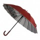 Жіноча парасолька-тростина з містами на сріблястому напиленні під куполом, бордова, 01011-7