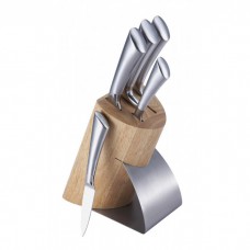 Набір кухонних ножів на дерев'яній підставці 6пр Bergner BG-4205-MM