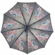 Жіноча складна парасолька напівавтомат з атласним куполом із принтом квітів від Toprain, синя ручка 0445-3
