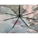 Жіноча парасолька напівавтомат на 9 спиць сатиновий купол із квітковим принтом від Frei Regen, бірюзова ручка, 09081-4