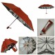 Жіноча парасолька напівавтомат Bellissimo з візерунком зсередини і тефлоновим просоченням, вишнева, 018315-9