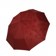 Жіноча парасолька напівавтомат на 10 спиць Bellisimo "Flower land", проявка, бордовий колір, 0461-3
