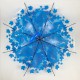 Прозора парасолька-тростина з куполом грибком і кленовим листям, Paolo Rossi, синя, 03468-2