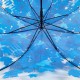 Прозрачный зонт-трость c куполом грибком и кленовыми листьями, Paolo Rossi, синий, 03468-2
