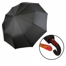 Чоловіча парасолька напівавтомат з ручкою гак від Bellissimo, чорна, 0453BL-1