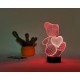 Нічник 3D світильник "Ведмедик із серцем" 3D Creative
