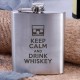 Фляга сталева "Keep calm and drink whiskey", англійська